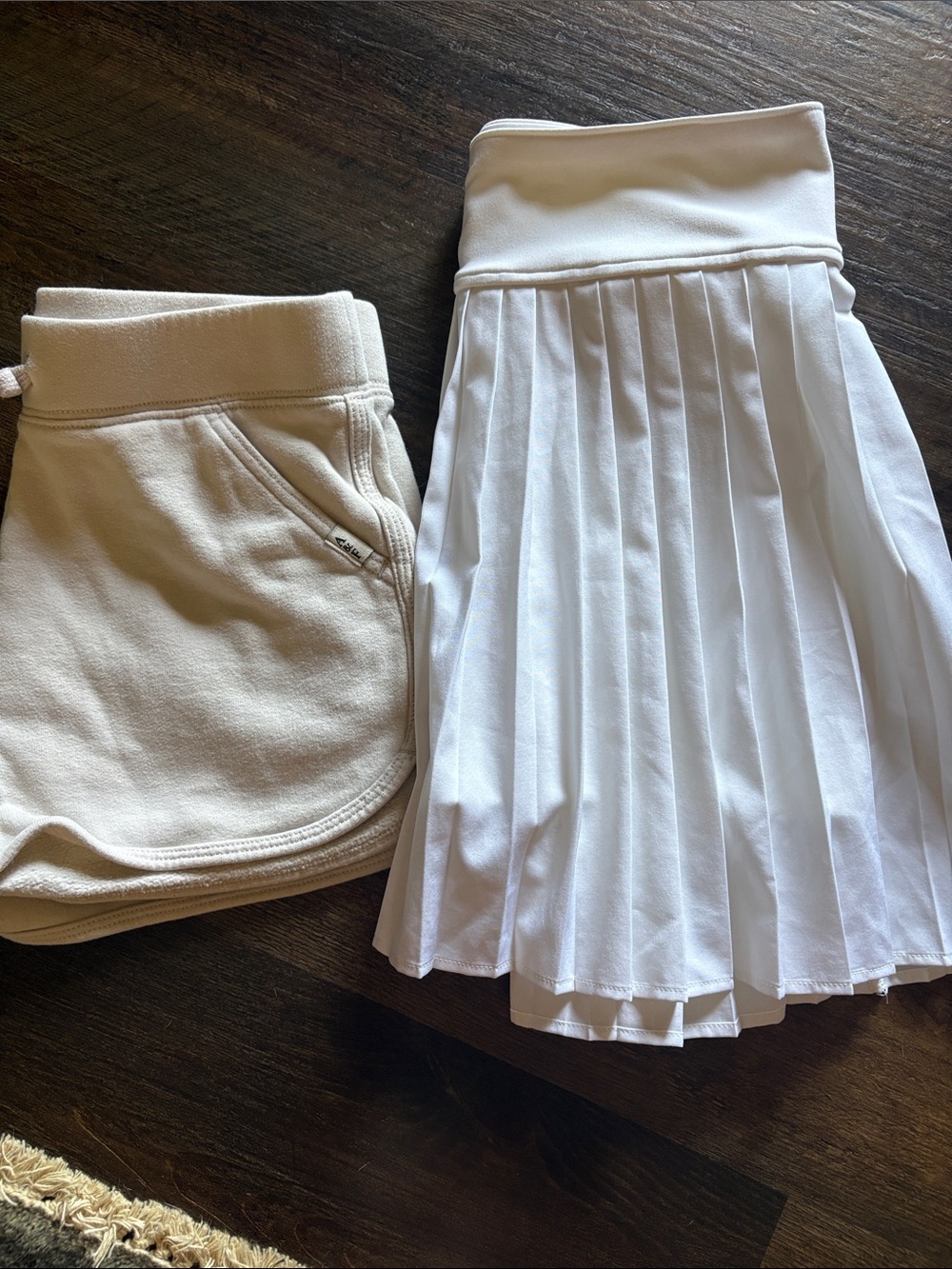abercrombie kids White Pleated Skirt with Ivory Knit Shorts